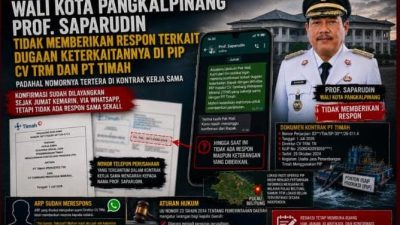 Walikota Pangkalpinang Prof. Saparudin BUNGKAM”, Konfirmasi Dugaan Keterkaitan PIP CV.TRM dan PT.Timah .